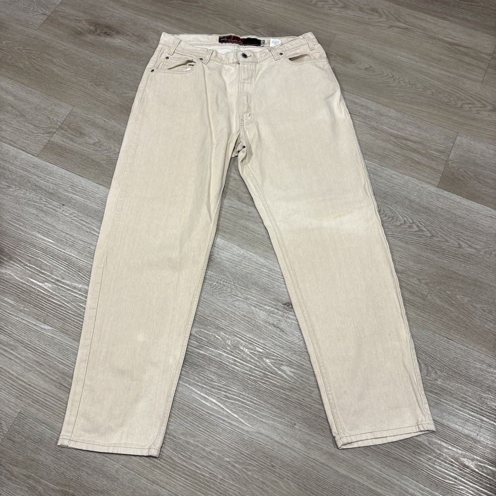 Vintage Levi's SilverTab Elements Jeans Mens 38x32 Cream Made USA 90s